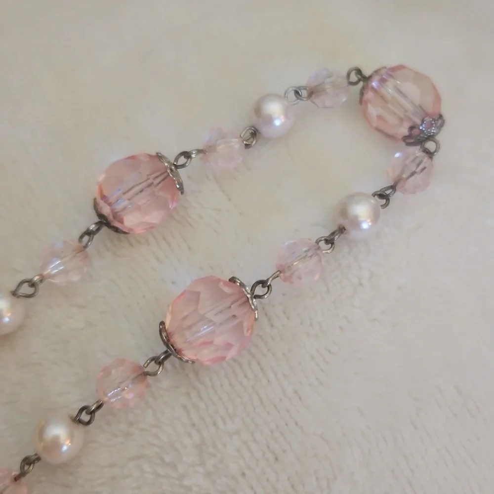 3/$30 Acrylic Pink Pearl Beaded Pendulum Suncatcher Car Mirror Ornament - Picture 3 of 4
